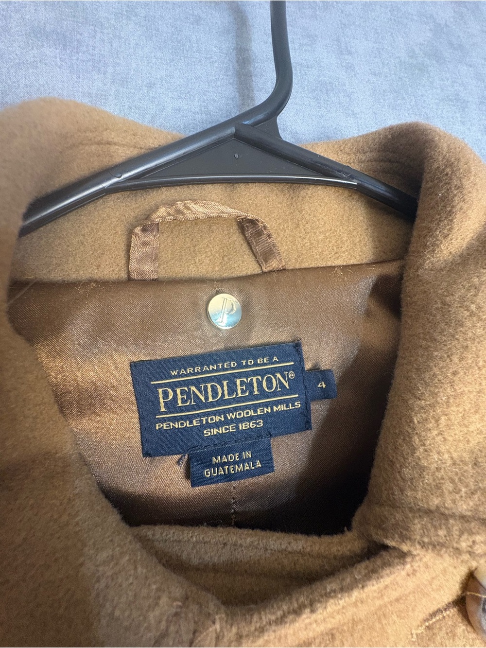 Pendleton Women’s Wool Peacoat Jacket Size 4 Camel Double Breasted - Picture 3 of 14